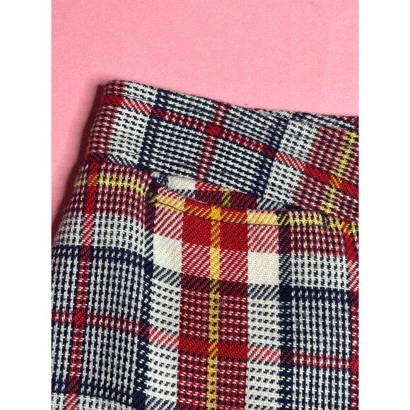 1970s Navy, Red, White and Yellow PLAID FLARED Trouser Pants. As Is - Picture 5 of 7